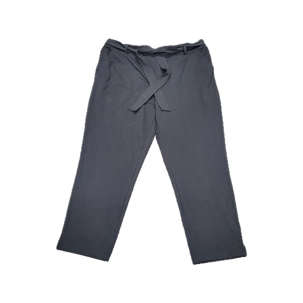 Nicole Miller Size XL New York Black Pull On Trousers Stretch Elastic Waist Tie